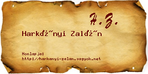 Harkányi Zalán névjegykártya